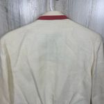 NIPON BOUTIQUE Blazer Size US 6 Cream Red Double Breasted Linen Trimmed Tailored Photo 7