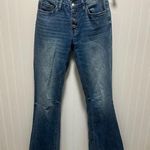 Altar'd State pin tuck waist button fly Classic Blue Flared Women's Jeans Sz 26 Photo 0