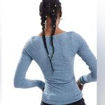 Free People Have It All Square Neck Long Sleeve XS/S Slate Blue $58 Retail NWOT Photo 3