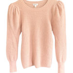 EUC Minnie Rose 100% Cashmere Puff Shoulder Sweater Baby Pink Size Small Photo 0