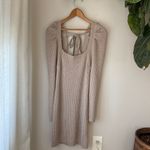 Prómesa NWT Promesa Taupe Tan Ribbed Long Sleeve Sweater Mini Dress Photo 6
