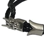 The Row Steeltime Dragon Double Braided Leather Bracelet Black Silver Unisex Photo 11