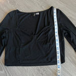 H&M  Crop Top Womens Teens Medium Divided Long Sleeve Black Photo 3