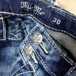Miss Me  Boot Cut Jeans Mid Rise Size 30 Short Distressed Denim Embellished Photo 7