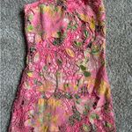 Hemant and Nandita  Pink Floral Strapless Mini Dress Photo 2