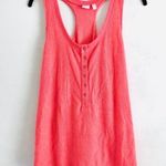 Make + Model Tank Top S Flannel Sleep Coral Ribbed Racerback Photo 2