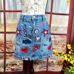 Michael Kors NYC Pop Art Denim Skirt Light blue wash size 8 Photo 3