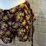 Xhilaration Lightweight Burgundy Floral Skort-M Photo 3