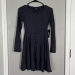 New Lulus Women’s Fit and Fair Ribbed Knit Long Sleeve Denim blue size XS Photo 3