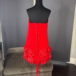 Women’s Red Bodycon Flower Dress Corset Style Back Size L NWOT Size L Photo 4