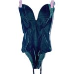 NWT Velvet Sweetheart Neck Strapless Bodysuit Bustier Top Cross Back Small Green Photo 7