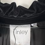 Finley Mary Jane Black Velvet Smocked Waist Ruffle Midi Dress Sz 2X Photo 3