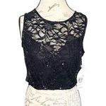 B Darlin B. Darlin Womens Blouse Crop Top Size 15 Sz 16 Sequined Lace Evening Prom Party Photo 0