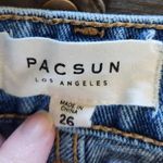 PacSun  Frayed Hem Denim Medium Wash Cut Off Jean Mini Skirt Blue Cotton Size 26 Photo 5