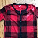 Old Navy Onesie Red and Black Plaid Front Button Closure Pajamas Women’s Size L Photo 1