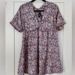 Lulus Express Yourself Floral Satin Babydoll Mini Dress Blush Pink Size Small Photo 6