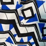 Apt. 9  Short Sleeve Blouse Shirt Top 3X Blue Black V-Neck Quarter Zip Geometric Photo 2