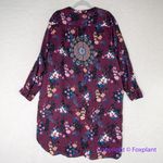TOLANI burgundy floral shift dress roll shirt, women size 1X‎ Red Photo 8