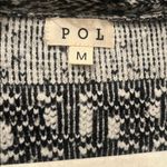 POL Aztec Chenille Cardigan Black White with Fringe Oversized size medium NEW Photo 2