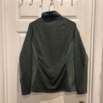 The North Face Green Grey Pink Sweater Women’s Large Cowl Neck Kangaroo Pocket Photo 6