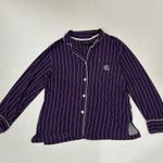 Lauren Ralph Lauren Purple Pinstripe Pajama Set Size M Long Sleeve Button Top Pa Size M Photo 0