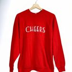 BJ Concept Design Vintage 80s 90s Red Long Sleeve Pullover Red Graphic Cheers Sweatshirt Holiday L Photo 0