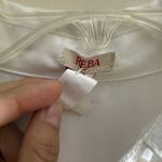 Reba BLOUSE BUTTON UP TAB-ROLL SLEEVE TIERED RODEO White TENCEL SMALL Photo 3