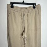 J.Crew Wide-leg seaside textured drawstring pant in linen beige hue size M tall Photo 3