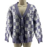 Sanrio Kuromi Cinnamoroll My Melody Pompompurin Lavender Check Cardigan One Size Photo 0