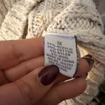 Dress Barn  Wool Blend Oatmeal Multi Speckle Front Full Zip Cable Knit Sweater Photo 8