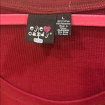 Eye Candy  BRAND BURGUNDY RIBBED L/S TEE SHIRT SCOOP NECK 
LACE DESIGN ON CUFF Photo 3