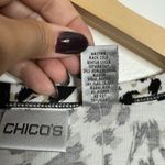 NWT  Animal Print Cardigan Button Front White Black XL Chico's Size 3 Photo 4