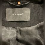 Tahari  Elegant Black Trench Coat with Gold Accents Photo 3
