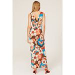 RONNY KOBO Retro Floral Printed Waist Cutout Scoop Back Sammy Cutout Dress Small Photo 4