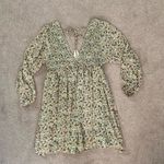 Storia  Green Floral Long Sleeve Open Back Dress Size M Photo 2