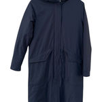 Tory Burch  Sport Down Feather Parka Coat Navy Hooded Puffer Insulated Sz XS READ Photo 0