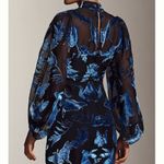 Anthropologie  velvet burnout Elegant Black and Blue Sheer Dress size medium Photo 1