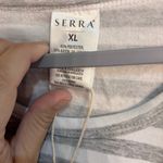 Serra NWT  Aldi women’s striped fleece lined t-shirt dress gray/white XL Photo 2