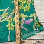 Green Floral Ruffle Neck Tie Front Sleeveless Blouse Top Women's Photo 6