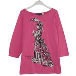 1980s Vintage Bob Mackie A Walk In The Park Pink Graphic Shirt Medium Photo 6