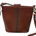 Brighton  Brown Ferrara elliette Embossed Leather Bucket Bag Photo 5