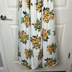 Jessica London  Sz 14 W Flounce Maxi Dress Floral White Yellow Sleeveless Photo 3