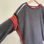 Natural Life Women’s Knit Trim Sweatshirt Grey Red Embroidery Size Small Medium Photo 11