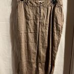 Coldwater Creek Women’s 12P Linen Cotton Blend Cropped Wide Leg Pant Brown Color Photo 0