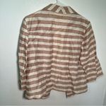 Loft  Open Lightweight Blazer Beige Cream Stripes Photo 7