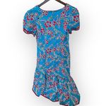 Hilo Hattie Hawaiian midi/maxi dress, turquoise and red, tropical print sz 14 Blue Photo 2