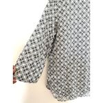 ZARA Linen Blouse 3/4 Sleeve Button Front Print Shirt Womens Chic Top Sz L Photo 8