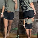 Urban Outfitters NWT BDG Foldover V-Front Denim Shorts Washed Black Denim distressed foldover Photo 1