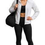 Zyia  Active White Lightweight Hooded Jacket – Women’s Medium‎ Photo 0