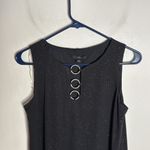 MSK Evening Jersey Trapeze Black Dress silver shimmer crystal ring accent Size S Photo 2